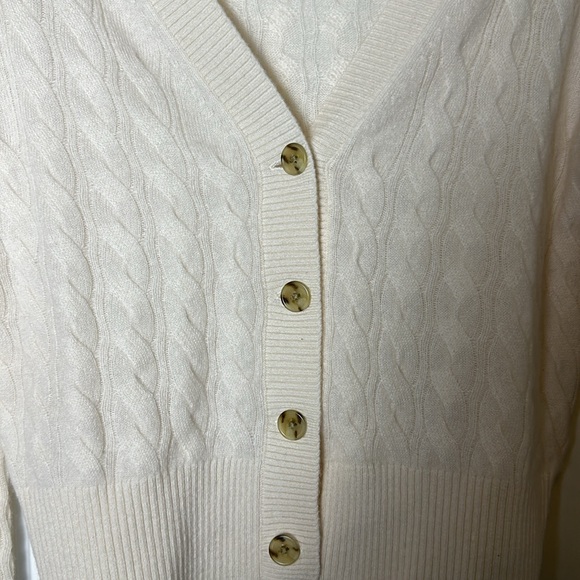 J.crew cardigan shurken cableknit v neck cashmere sweater - small - Picture 5 of 5
